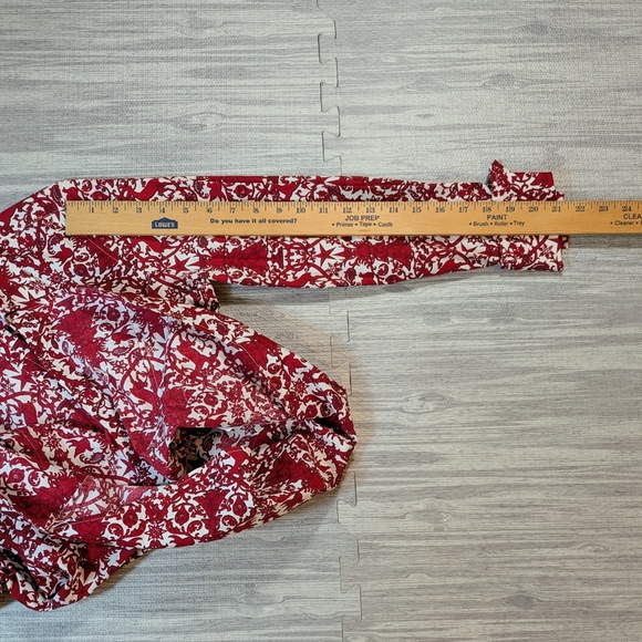 Talbots Haberdashery Holiday‎ Christmas Reindeer Buttondown Cotton Blouse/Top 6 - Picture 8 of 9